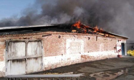 Крупный пожар охватил цех птицефабрики под Оренбургом